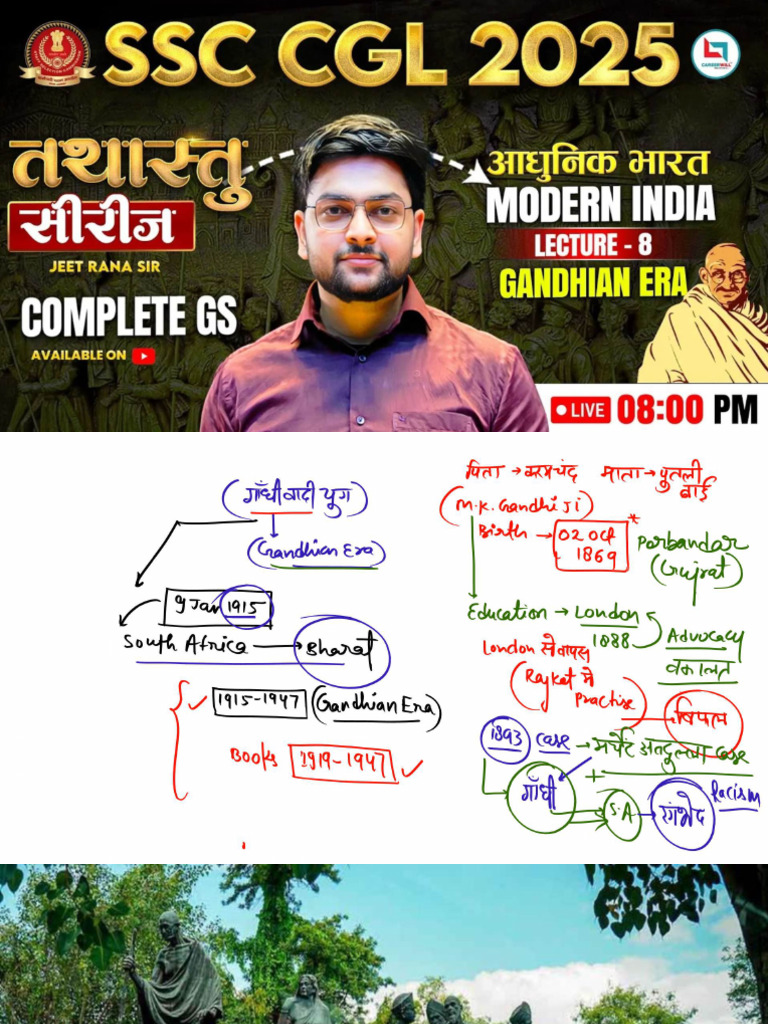 Modern History 8 Tathastu Gandhian Era Jeet Rana GS | PDF