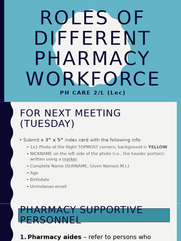 Pharmacy Workforce Roles and Qualifications | PDF | Pharmacy | Pharmacist