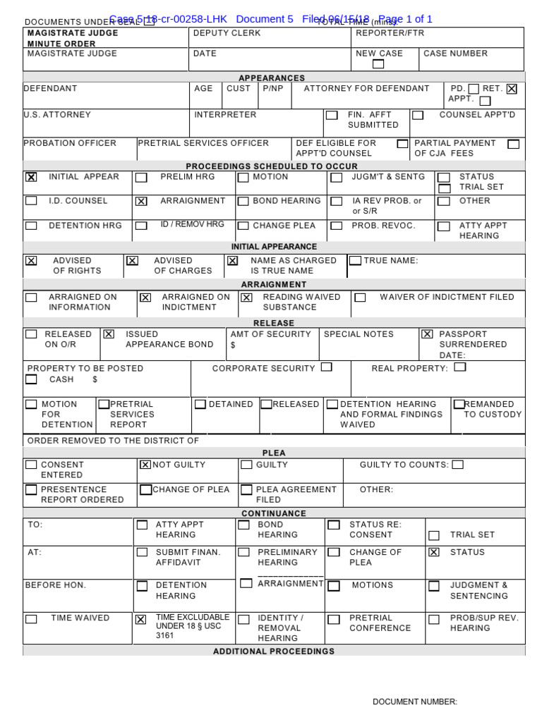 Gov Uscourts Cand 327949 5 0 | PDF | Arraignment | Plea
