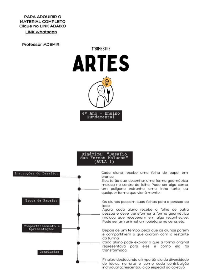 Dinâmicas e Atividades de Artes para 6º Ano | PDF | Arte abstrata | Desenho