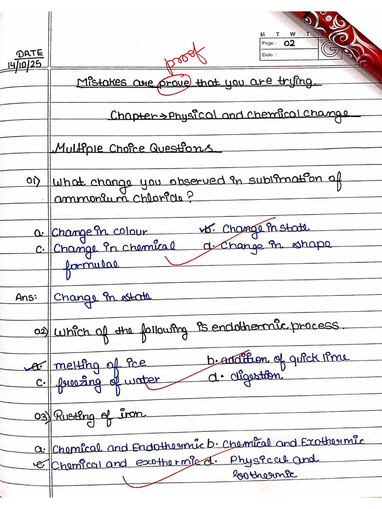 Class 8 Physical and Chemical Change | PDF