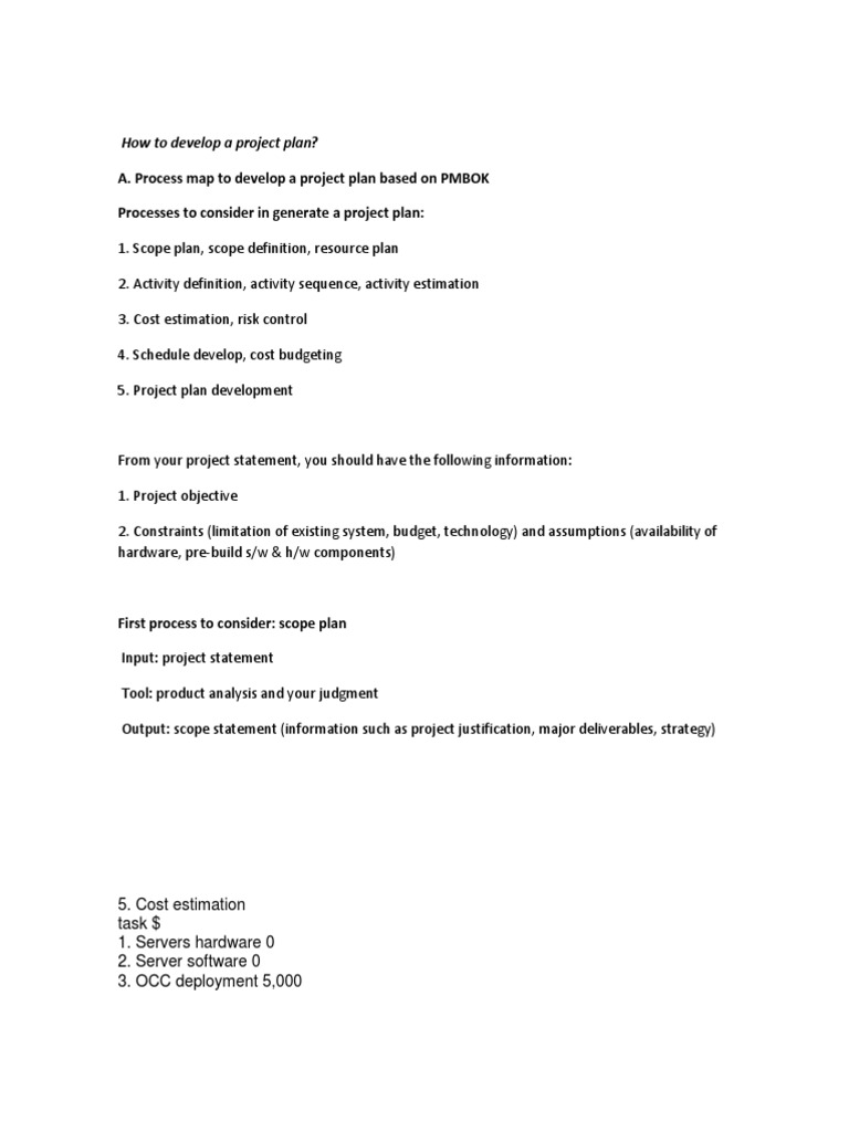 Project Plan Development Guide | PDF | Voice Over Ip | Science And ...