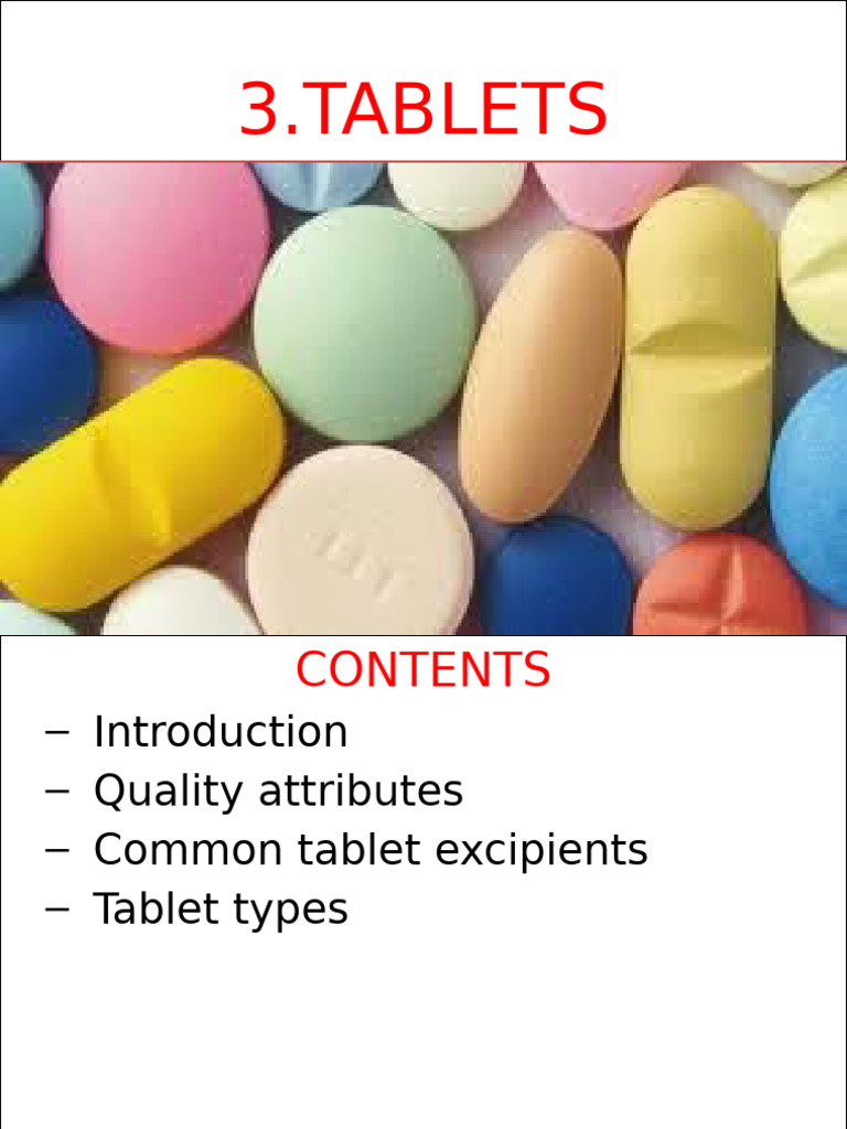 3 1-Tablets | PDF | Tablet (Pharmacy) | Chemical Substances