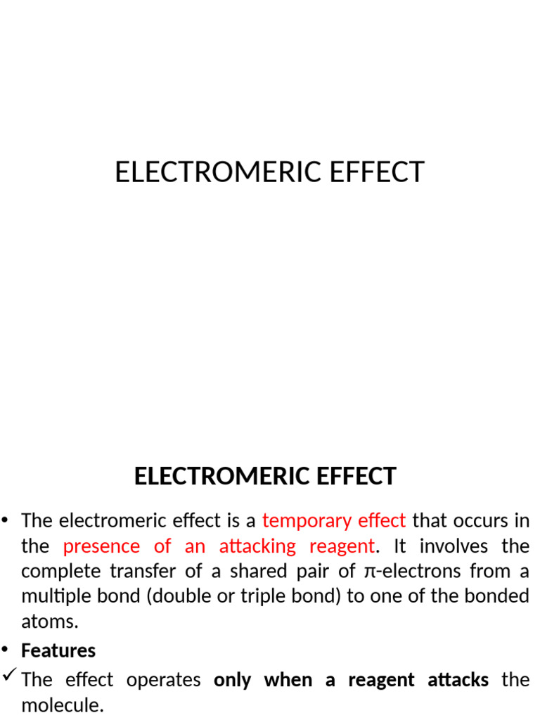 Understanding the Electromeric Effect | PDF