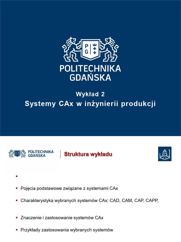 Wykład 2 - Systemy CAx W Inżynierii Produkcji | PDF