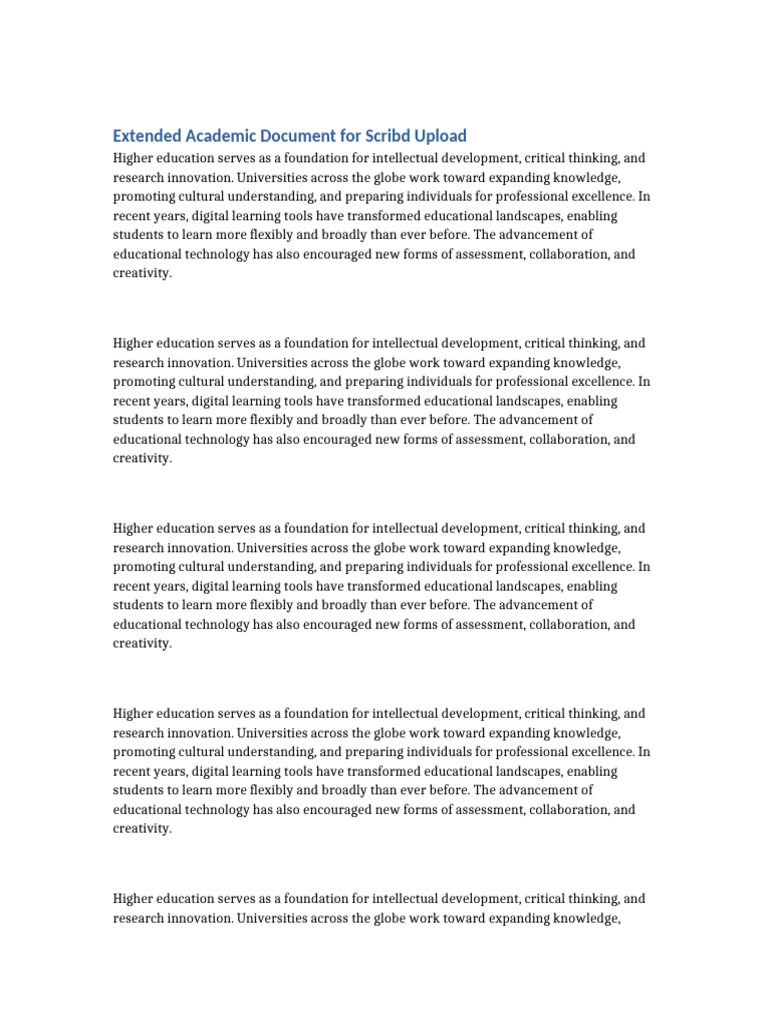 Scribd Extended Document | PDF | Educational Technology | Critical Thinking