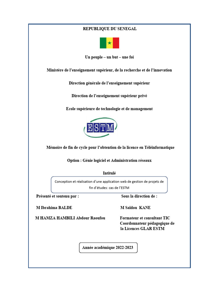 Application Web de Gestion de Projets ESTM | PDF | Langage de ...