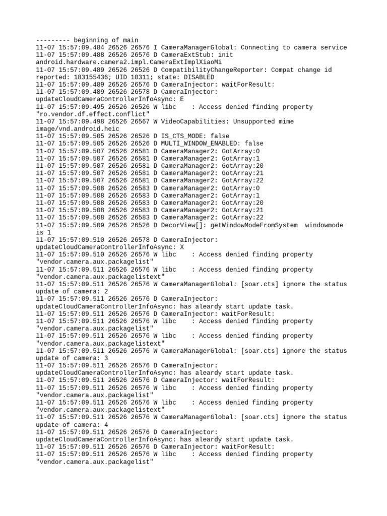 Camera Service Connection Log | PDF | System Software | Computer ...