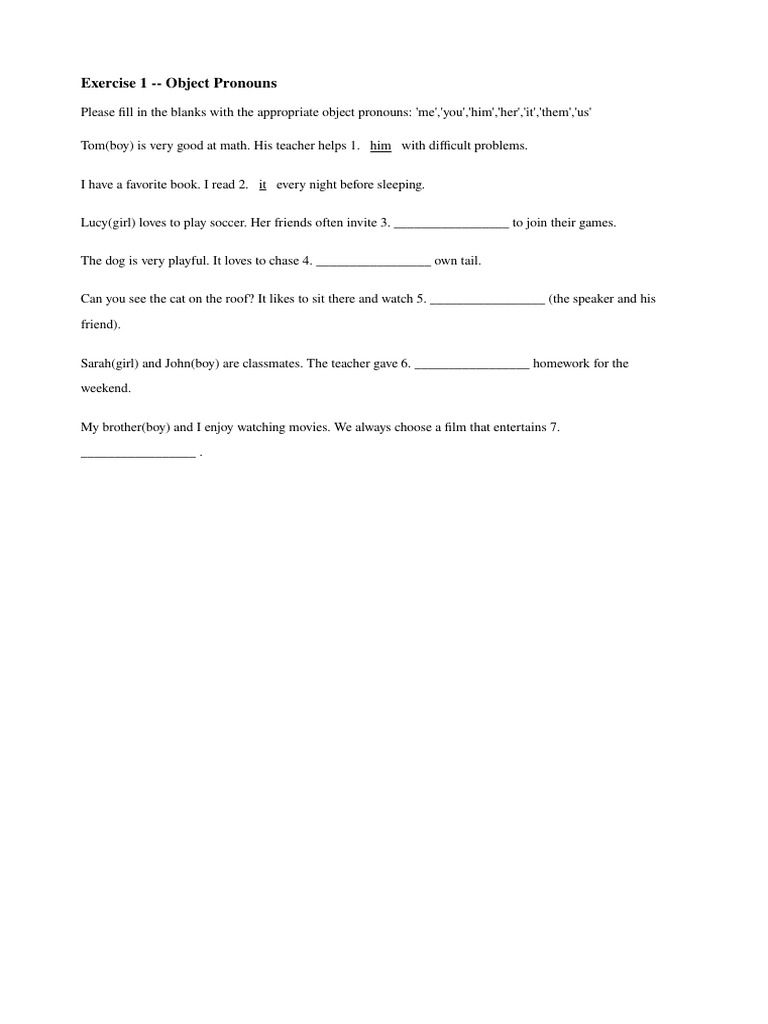 P3 Grammar Sample Exercise | PDF