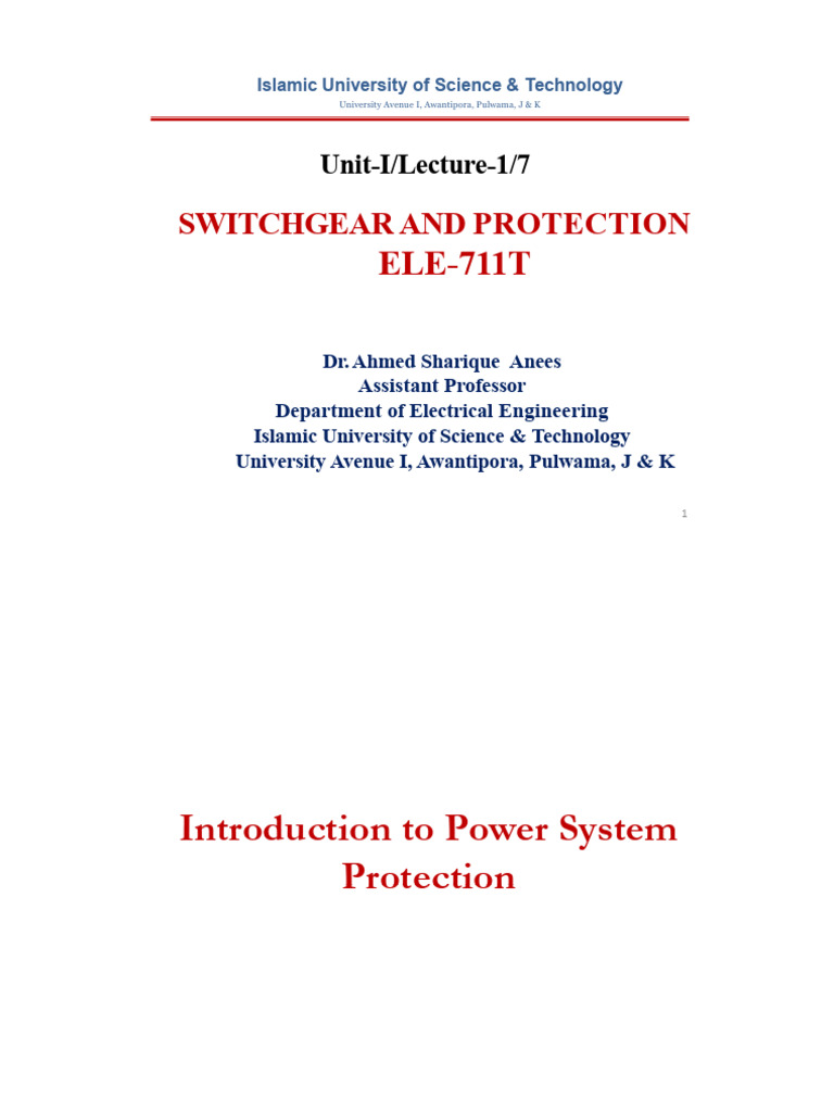 Unit-I Lecture-1 | PDF | Electric Generator | Electrical Engineering