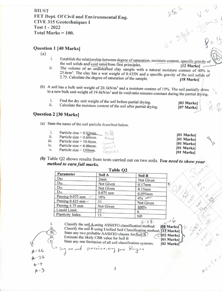 Test 1 Past Papers | PDF