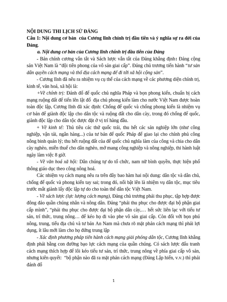 NỘI DUNG ÔN TẬP LSD | PDF