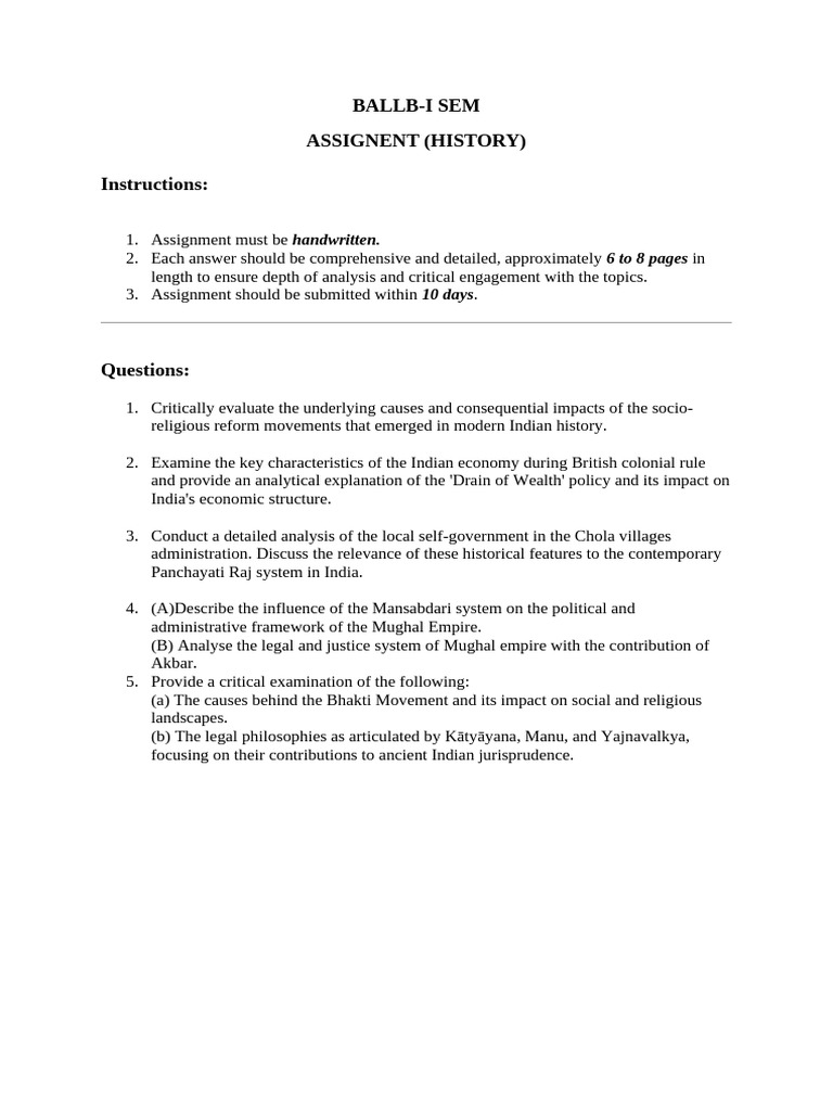 Ballb I Assignment | PDF