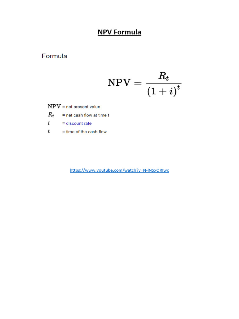 NPV Formula | PDF