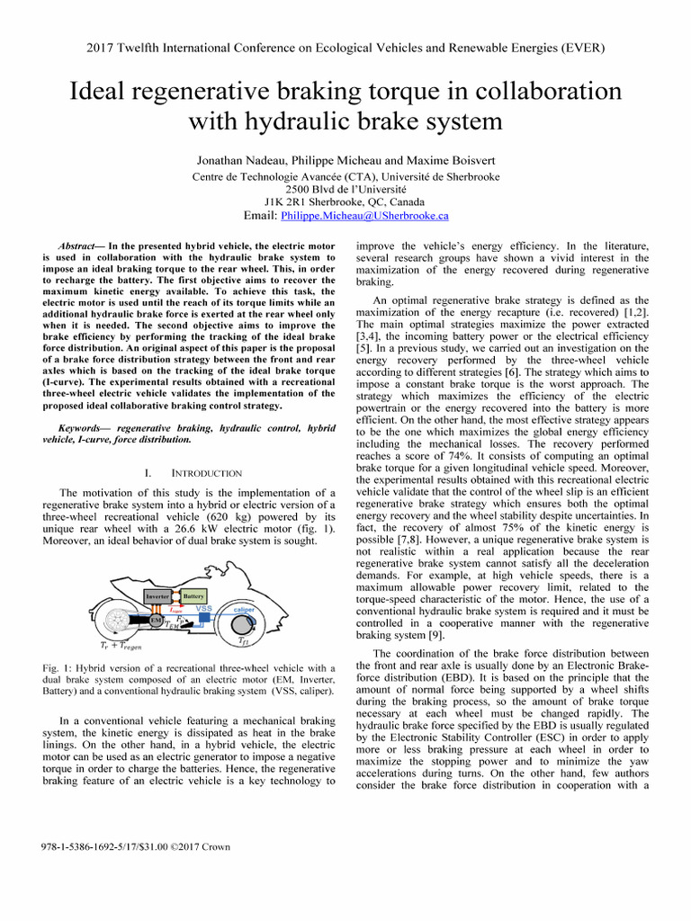 Regenerative Braking in Hybrid Vehicles | PDF | Brake | Hybrid Vehicle