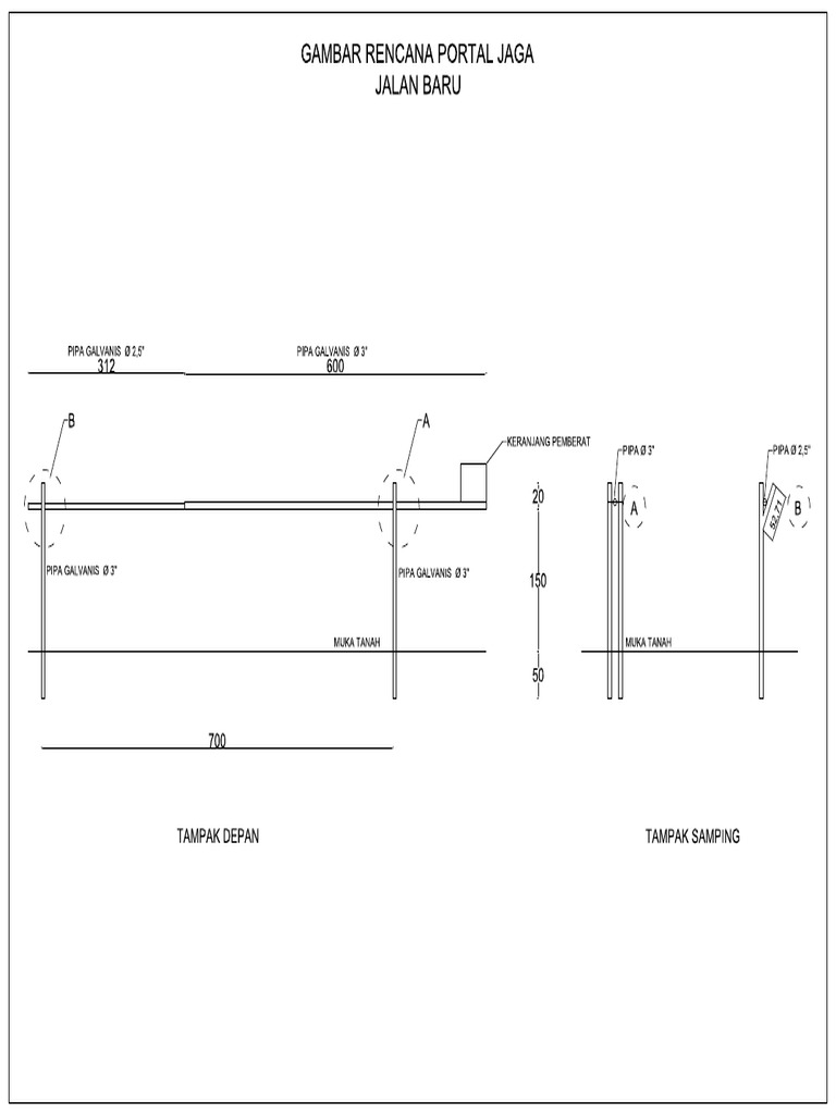 Gambar Rencana Portal Jalan Baru | PDF