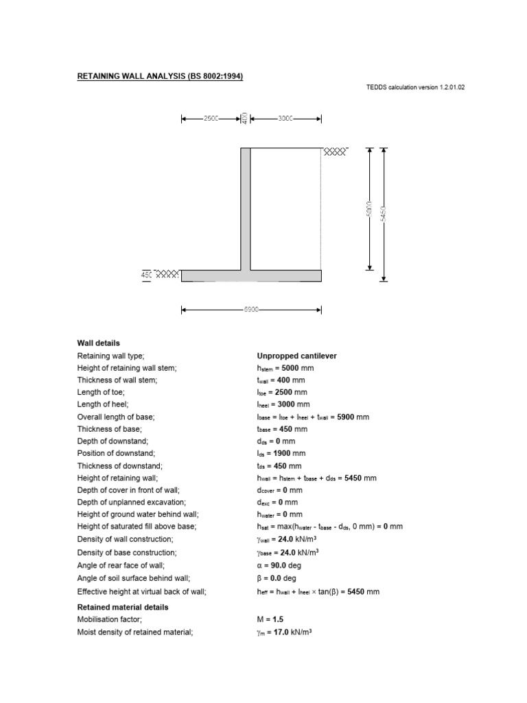 Design of Retaining Wall | PDF | Structural Engineering | Civil Engineering