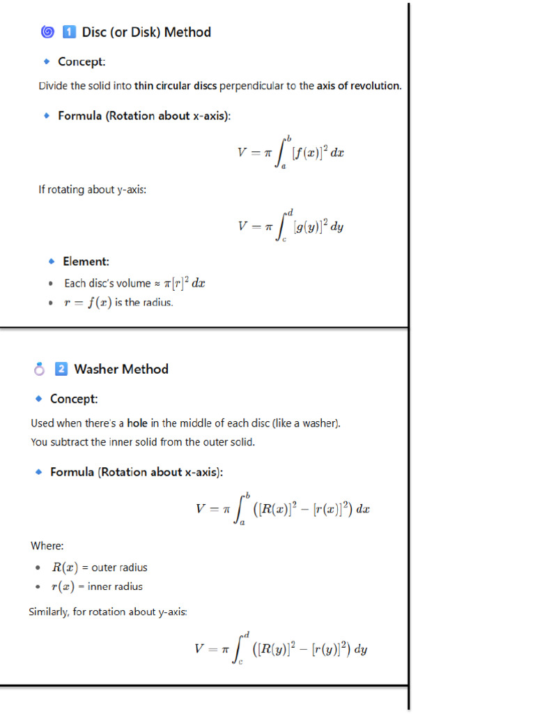 Volume by Solid of Revolution Concept | PDF