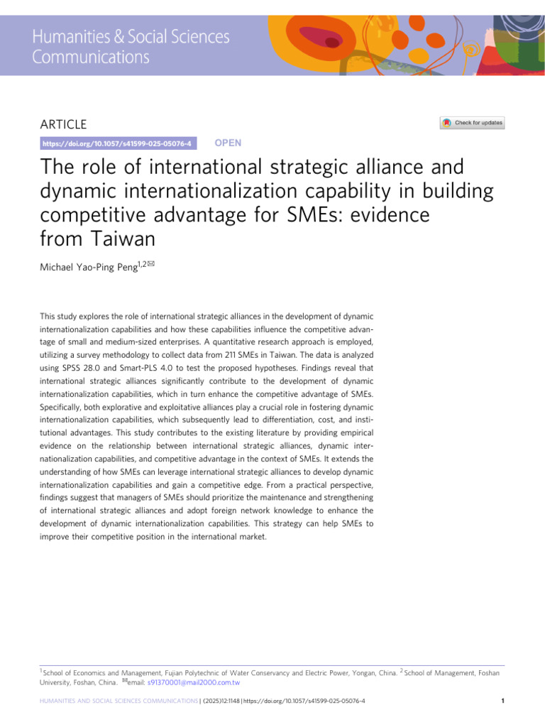 The Role of International Strategic Alliance | PDF ...