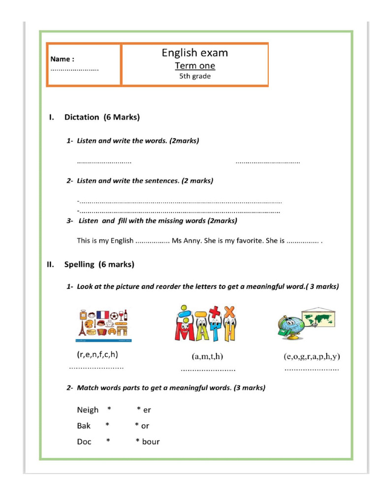 5th Form 1 2 | PDF