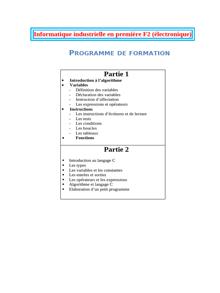 Introduction à l'algorithmique en C | PDF | Programmation informatique ...