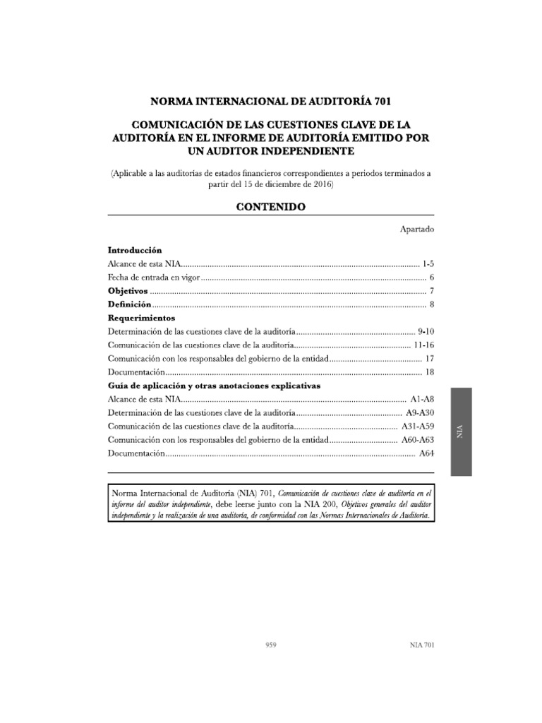 Nia 701 | PDF