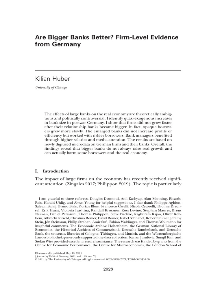 Impact of Bank Size on Firm Growth | PDF | Banks | Sampling (Statistics)