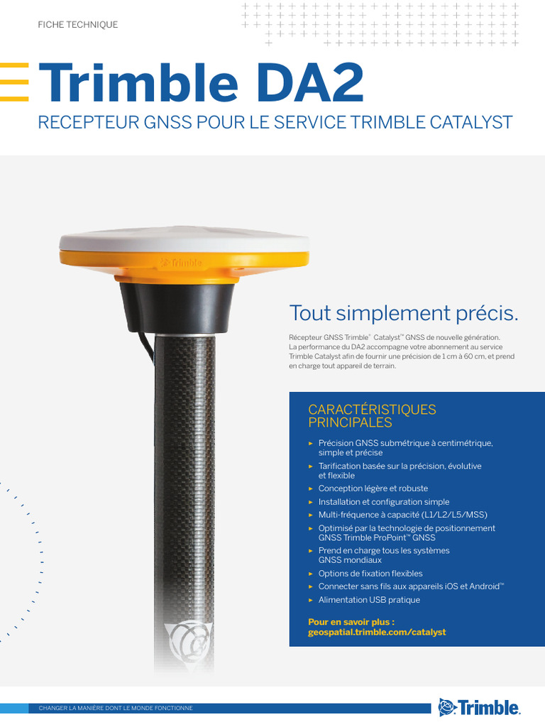 Récepteur GNSS Trimble DA2 : Précision et Performance | PDF