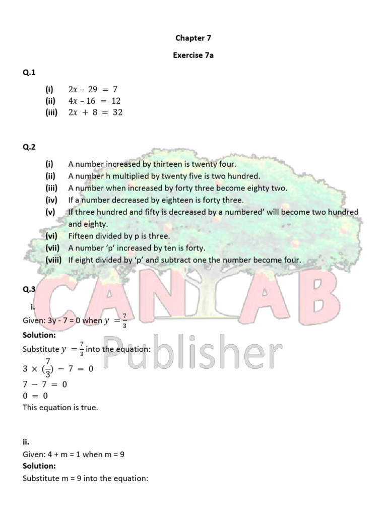 Math 6 Chapter 7 | PDF | Mathematics | Equations