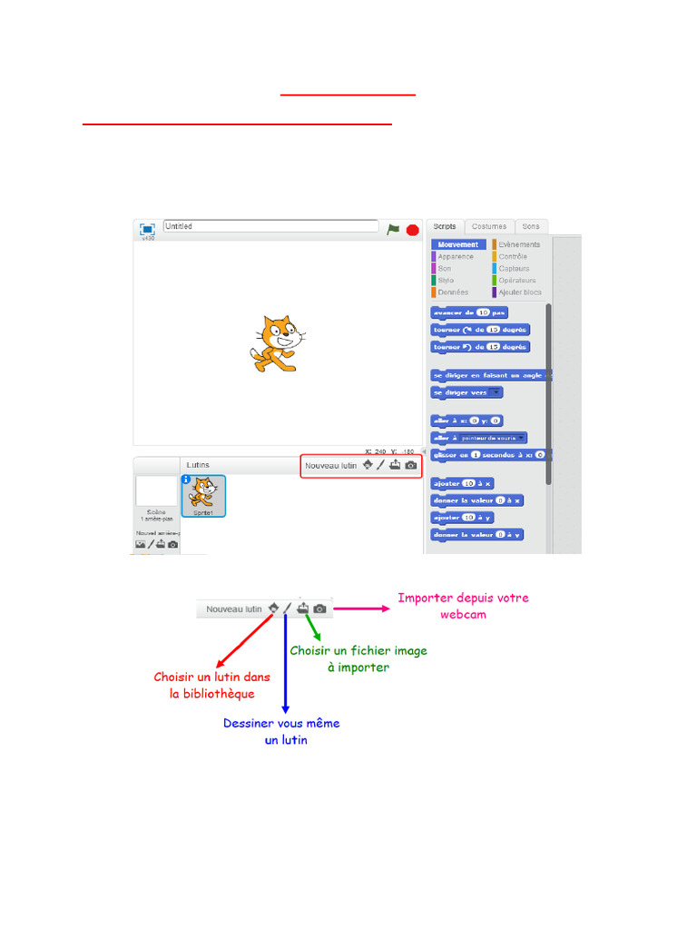 Ajouter un lutin dans Scratch | PDF