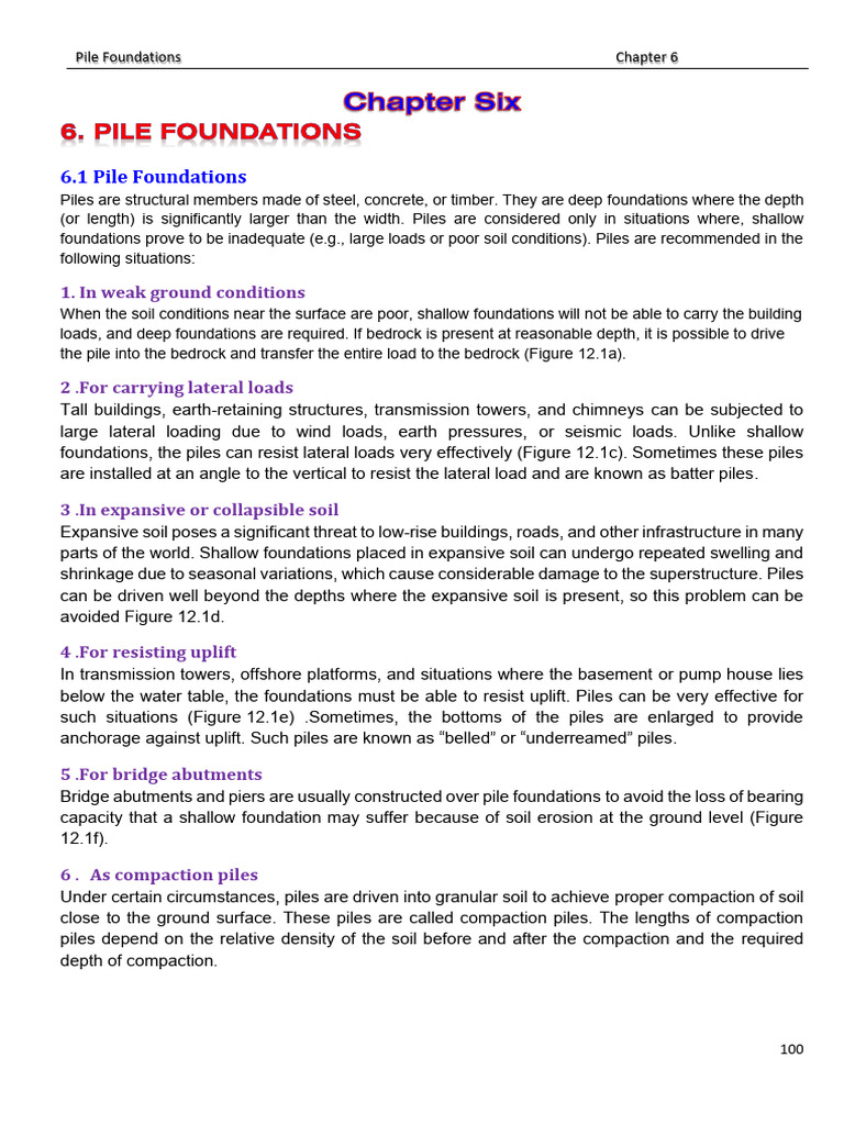 6 Pile Foundation Part 1 Pdf Foundation Engineering Applied And
