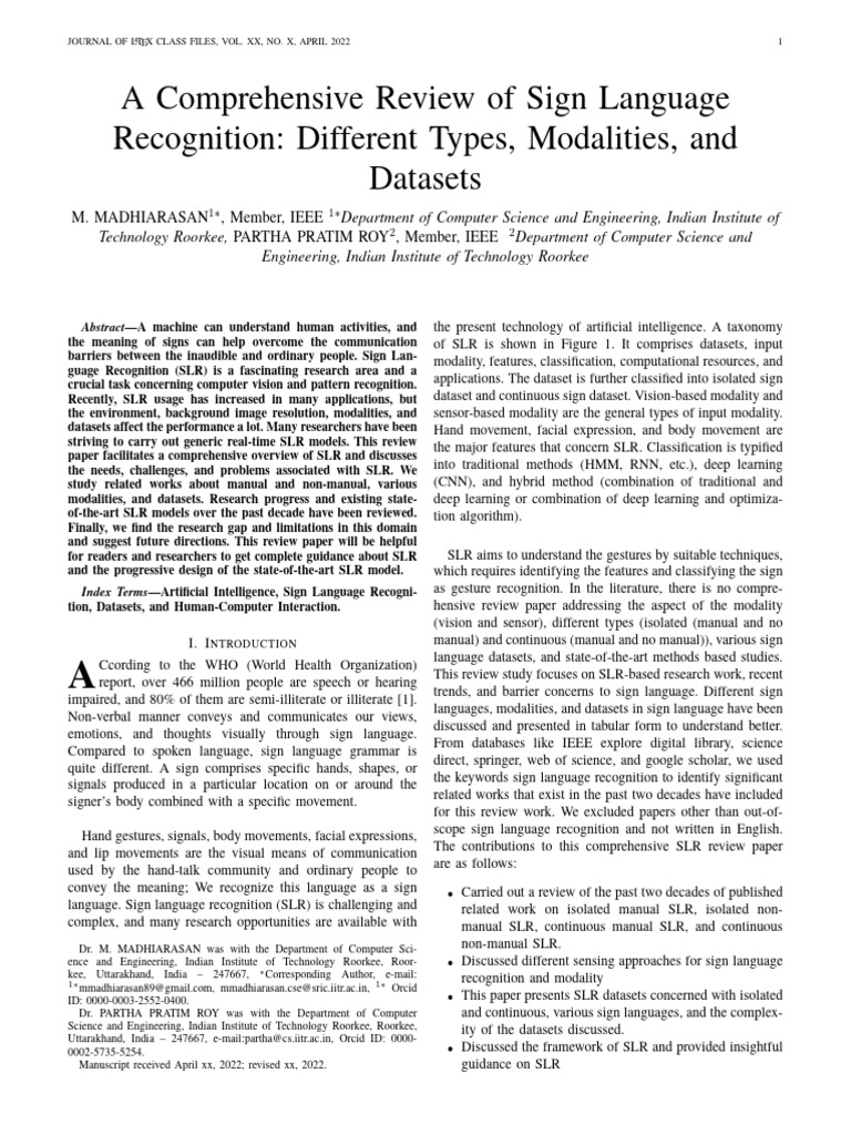 A Comprehensive Review of Sign Language Recognition: Different Types ...