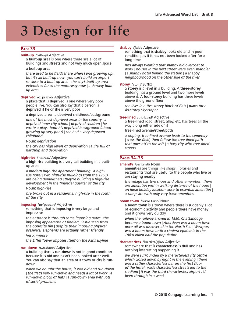 Life Adv Wordlist Final Alphabetised Unit 3 | PDF | Adverb | Adjective