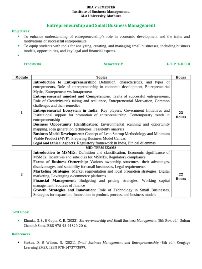 Entrepreneurship & Small Business Management | PDF | Entrepreneurship ...