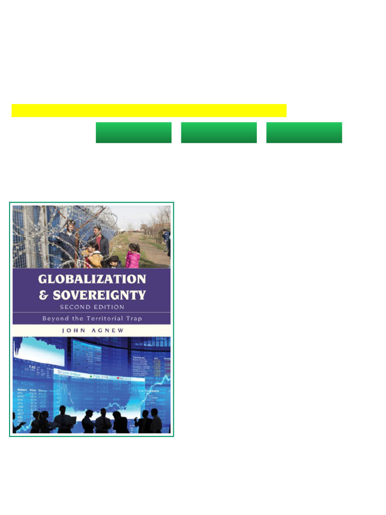 Globalization and Sovereignty: Beyond The Territorial Trap John Agnew | PDF