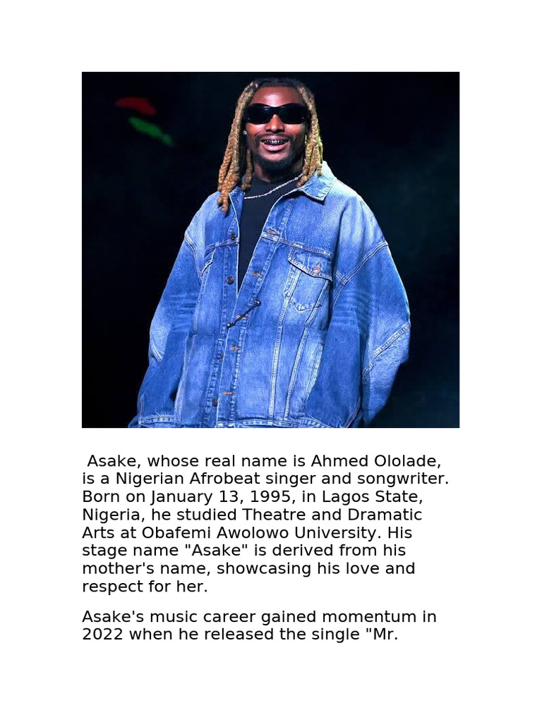 Asake: Rising Afrobeat Star Profile | PDF