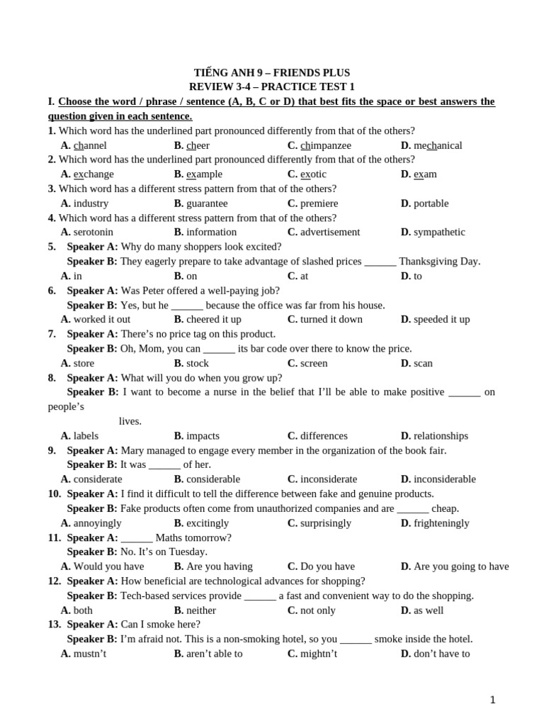 English 9 Practice Test Review | PDF | Reptile | Emotions