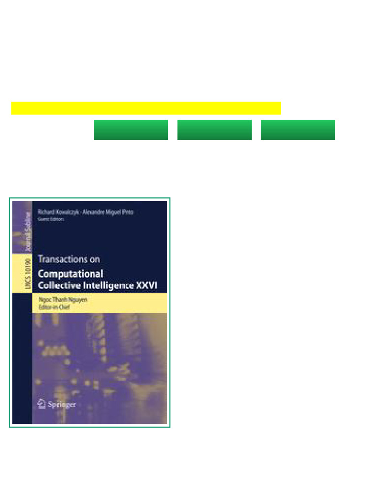 Transactions on Computational Collective Intelligence XXVI 1st Edition ...