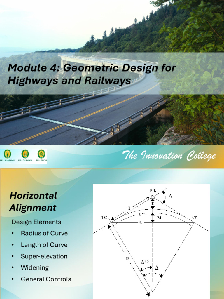 Module 4 - Geometric Design For Highways and Railways | PDF | Geometry