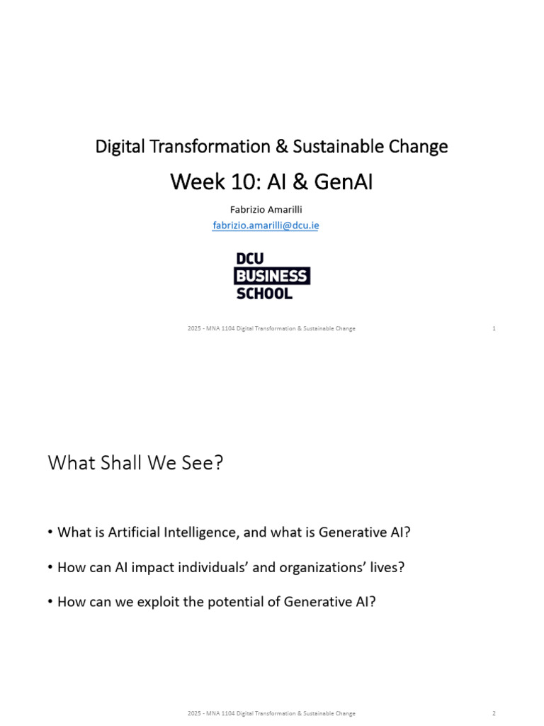AI and Generative AI in Digital Transformation | PDF | Artificial ...