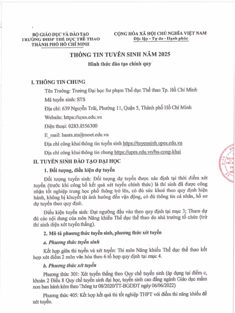 Th%C3%B4ng tin tuy%E1%BB%83n sinh 2025 %C4%90HCQ | PDF