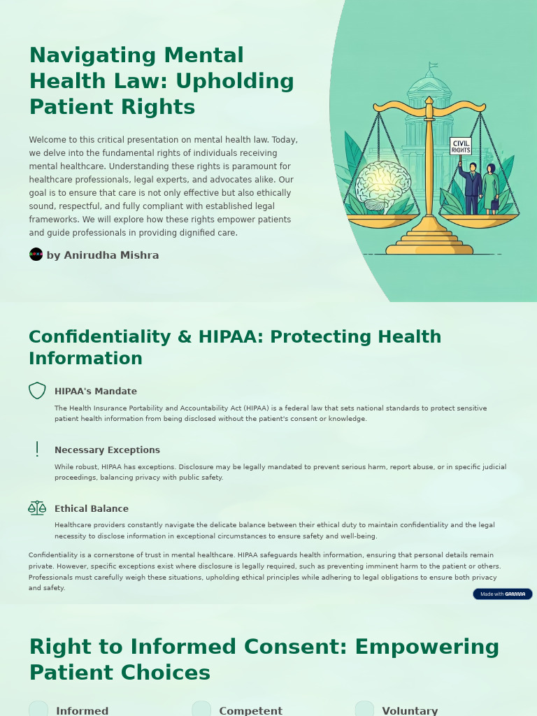Navigating Mental Health Law Upholding Patient Rights | PDF | Autonomy ...