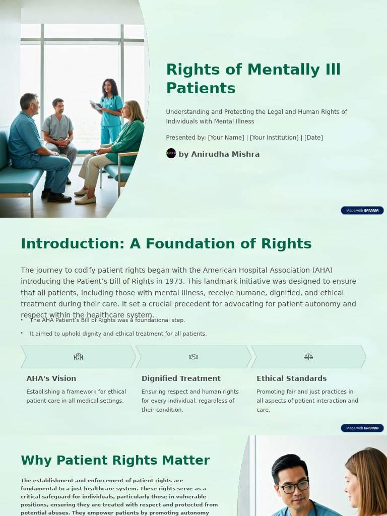 Rights of Mentally Ill Patients Explained | PDF | Privacy | Autonomy