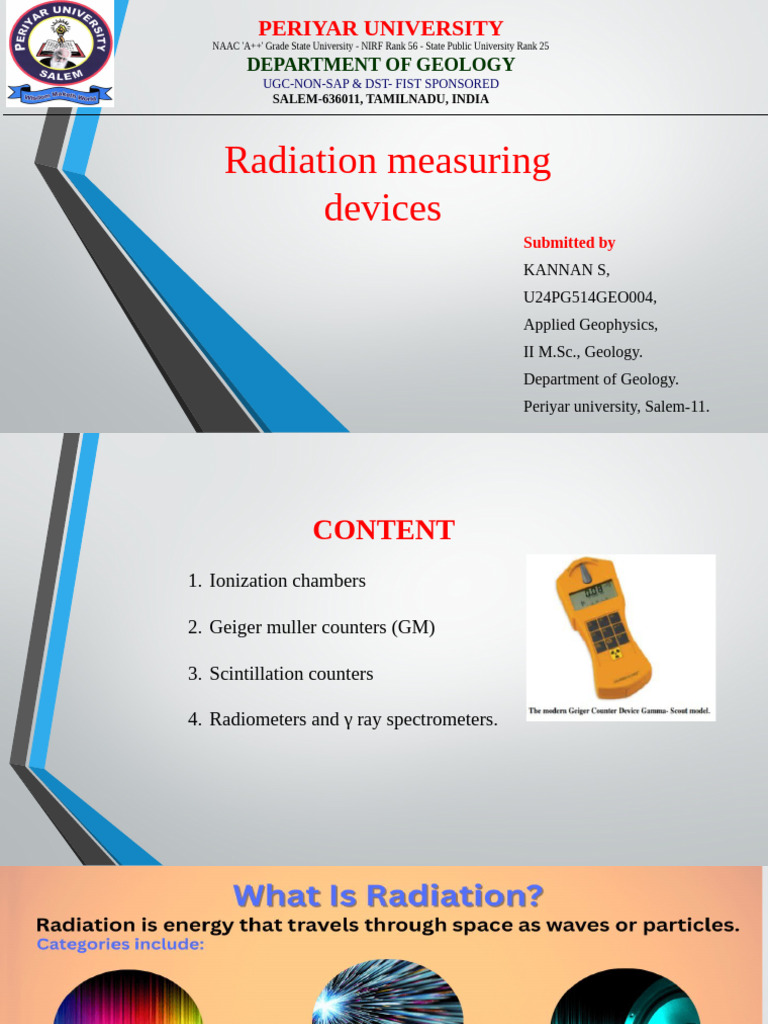 Overview of Radiation Measuring Devices | PDF | Radiation | Gamma Ray