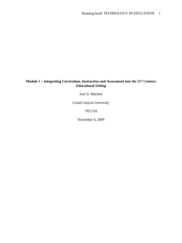 Technology in 21st Century Education | PDF | Teachers | Curriculum