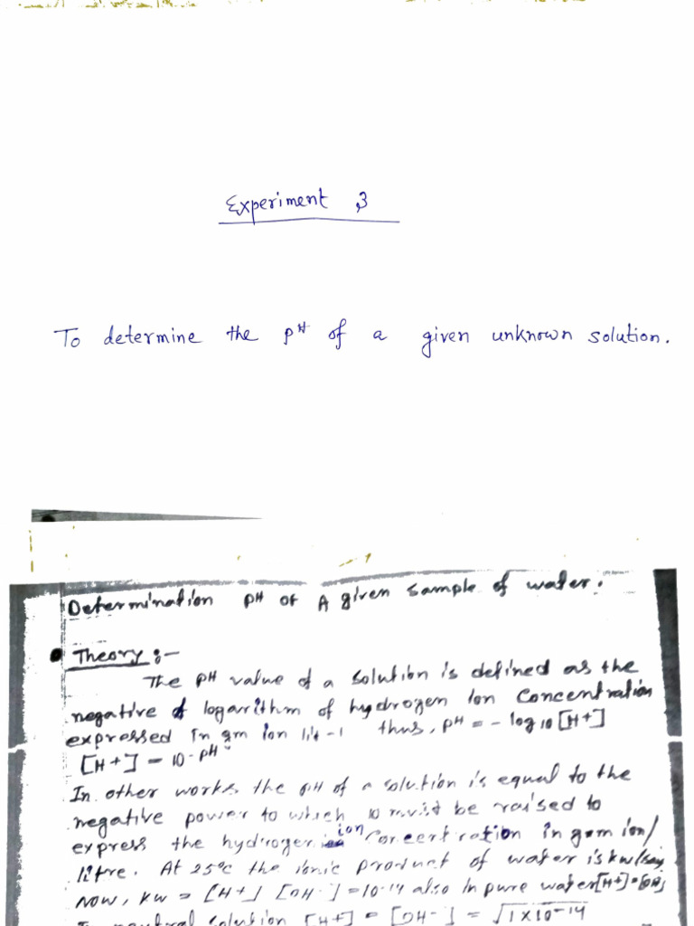 Chemistry Practical - Experiment 3 | PDF