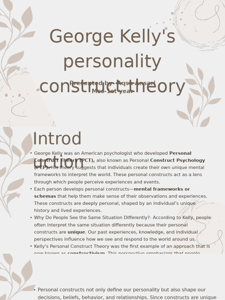 George Kelly | PDF | Psychotherapy | Motivational