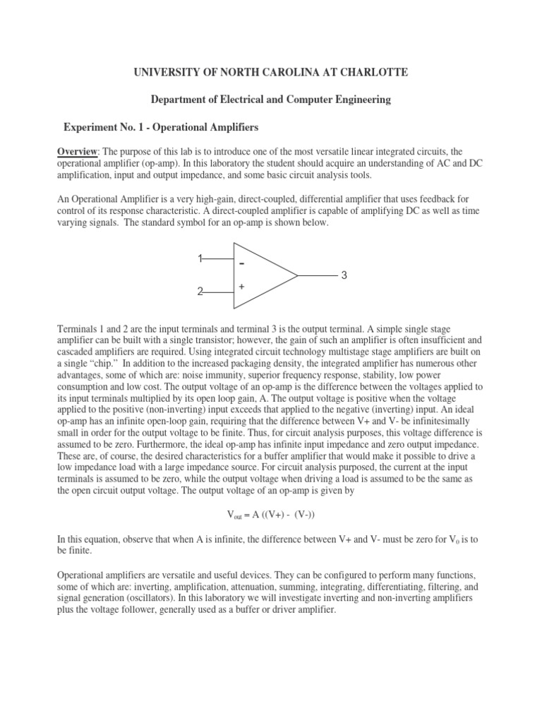 1 Op Amp | PDF | Operational Amplifier | Amplifier