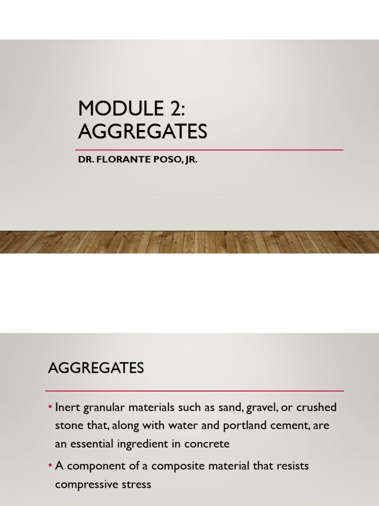 Module 2 Aggregates Pdf Rock Geology Construction Aggregate