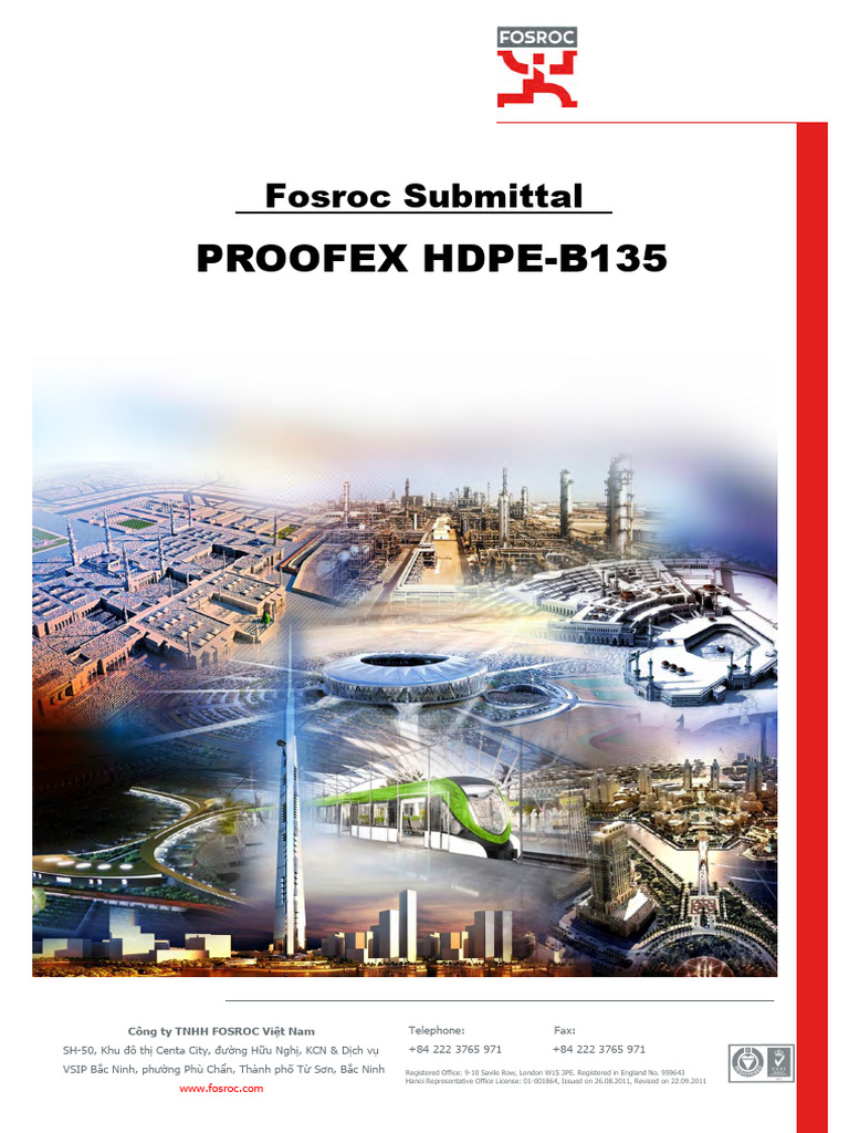 Fosroc Proofex HDPE-B135 Waterproof Membrane | PDF | Concrete | Adhesive